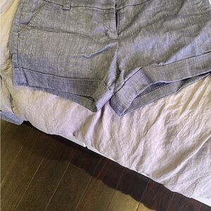 Express Women's Light Blue Linen Blend Shorts